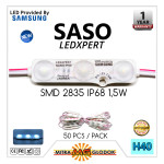 LED Module Saso LEDXpert Samsung KW SMD 2835 Cover Dove Doff | 3 Mata - White / Putih